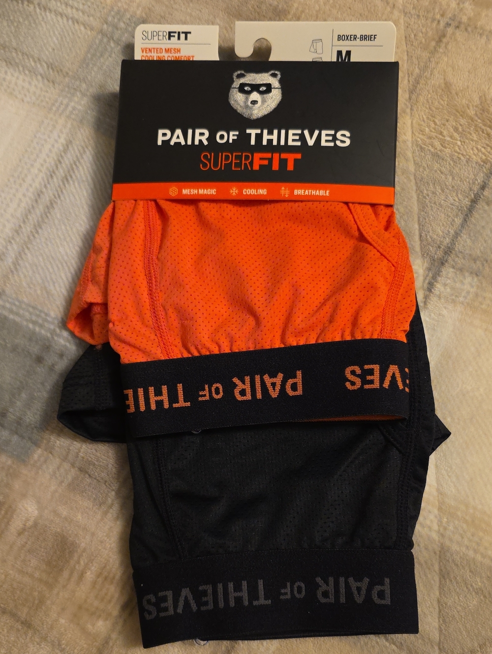 Pair of Thieves SuperFit Men's Orange & Black Boxer Briefs Super Fit